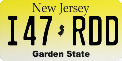 NJ license plate I47RDD