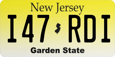 NJ license plate I47RDI