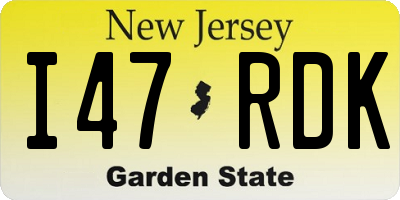 NJ license plate I47RDK