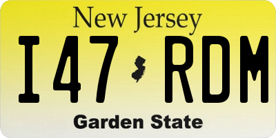 NJ license plate I47RDM