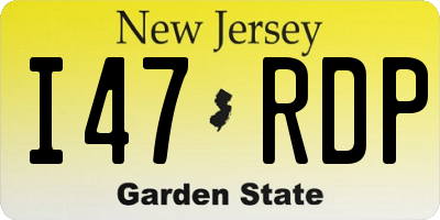 NJ license plate I47RDP