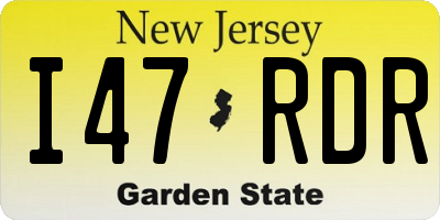 NJ license plate I47RDR