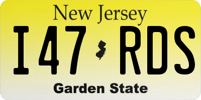 NJ license plate I47RDS