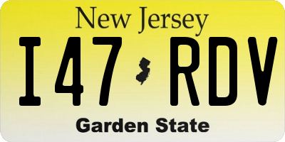 NJ license plate I47RDV