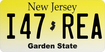 NJ license plate I47REA