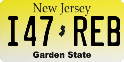 NJ license plate I47REB