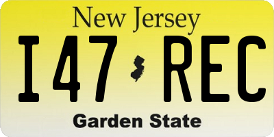NJ license plate I47REC