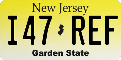 NJ license plate I47REF