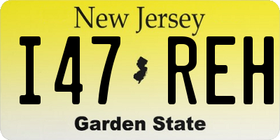 NJ license plate I47REH