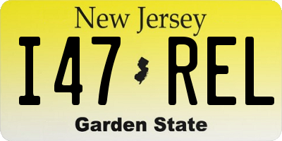 NJ license plate I47REL