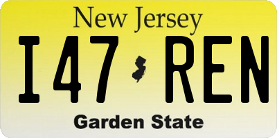 NJ license plate I47REN