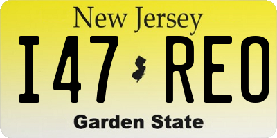 NJ license plate I47REO