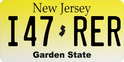 NJ license plate I47RER