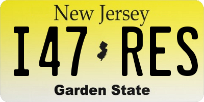 NJ license plate I47RES