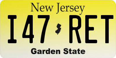 NJ license plate I47RET