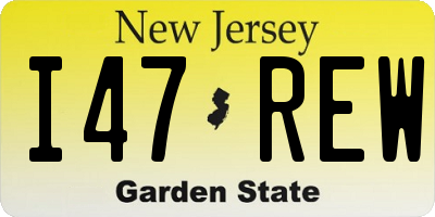 NJ license plate I47REW