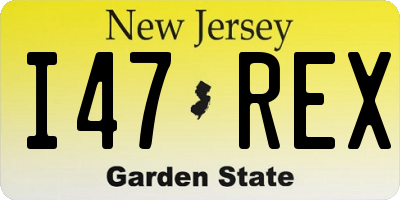 NJ license plate I47REX