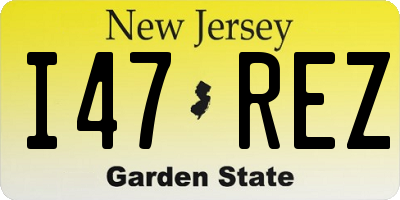 NJ license plate I47REZ