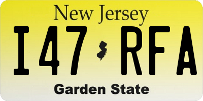 NJ license plate I47RFA
