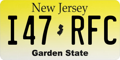 NJ license plate I47RFC