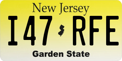 NJ license plate I47RFE