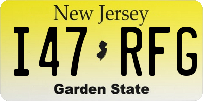 NJ license plate I47RFG