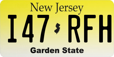 NJ license plate I47RFH