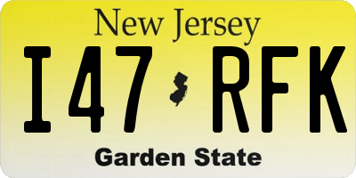 NJ license plate I47RFK
