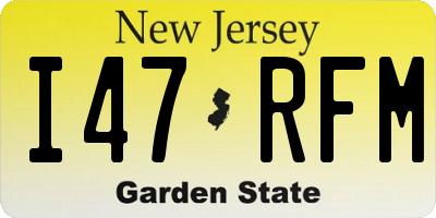 NJ license plate I47RFM