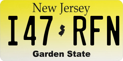 NJ license plate I47RFN
