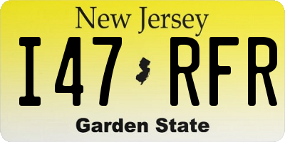 NJ license plate I47RFR