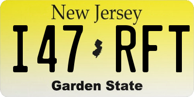 NJ license plate I47RFT