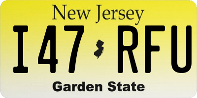 NJ license plate I47RFU