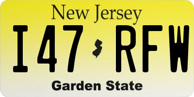 NJ license plate I47RFW