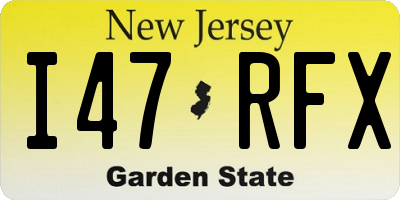 NJ license plate I47RFX