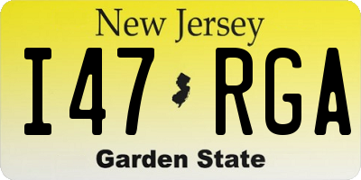 NJ license plate I47RGA