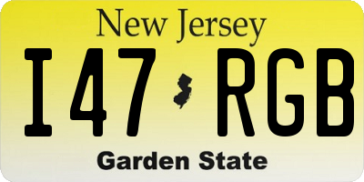 NJ license plate I47RGB