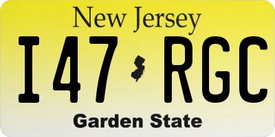 NJ license plate I47RGC
