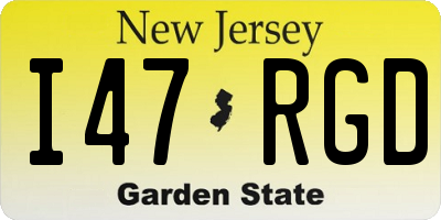NJ license plate I47RGD