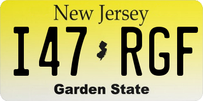 NJ license plate I47RGF