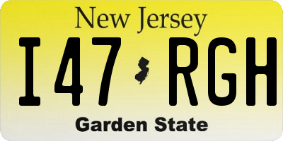 NJ license plate I47RGH
