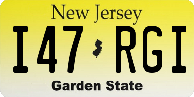 NJ license plate I47RGI
