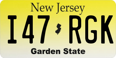 NJ license plate I47RGK