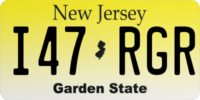 NJ license plate I47RGR