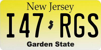 NJ license plate I47RGS