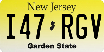 NJ license plate I47RGV
