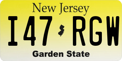 NJ license plate I47RGW