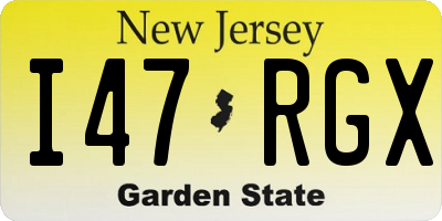 NJ license plate I47RGX