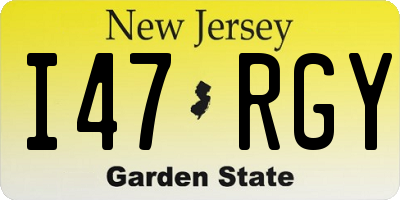 NJ license plate I47RGY