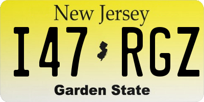 NJ license plate I47RGZ